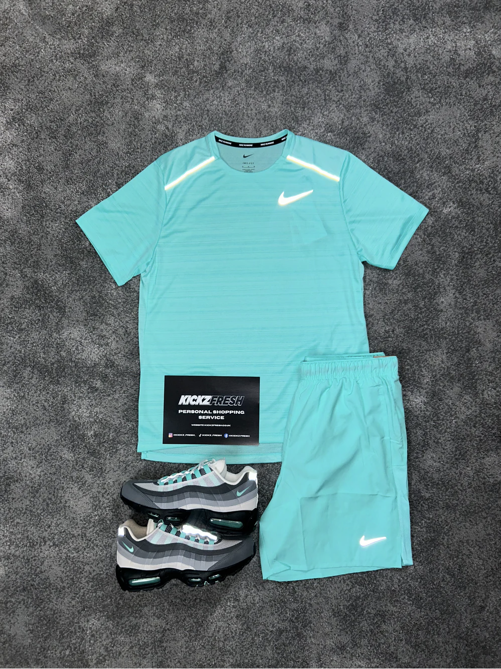 NIKE MILER SET HYPER TURQUOISE VOOR HEREN