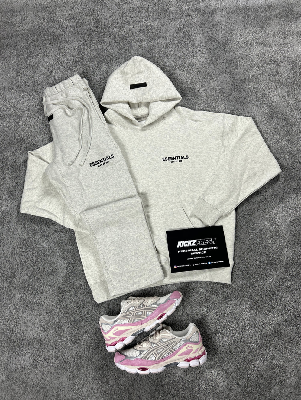 ESSENTIALS FEAR OF GOD OPEN-LEG TRAININGSPAK IN LICHTE OATMEAL