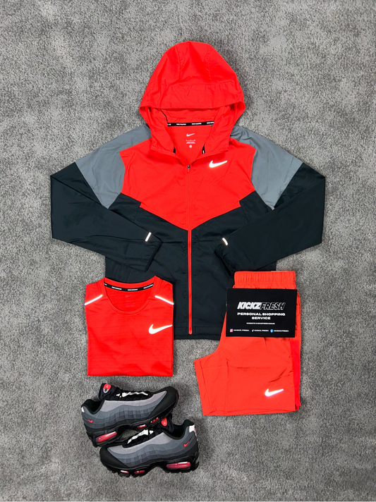NIKE 3-DELIGE WINDRUNNER CRIMSON ROOD ZWART VOOR HEREN