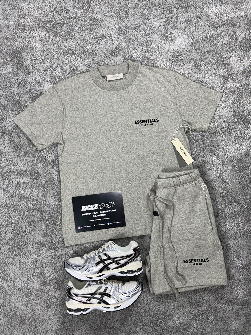 ESSENTIALS FEAR OF GOD-SET IN DONKERE OATMEAL VOOR HEREN